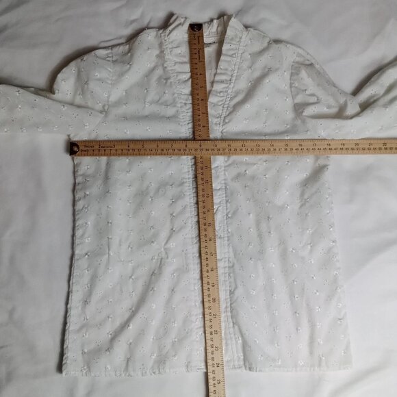 Vintage Vicki Wayne Ruffle Front Eyelet Prairie Blouse - Picture 5 of 6